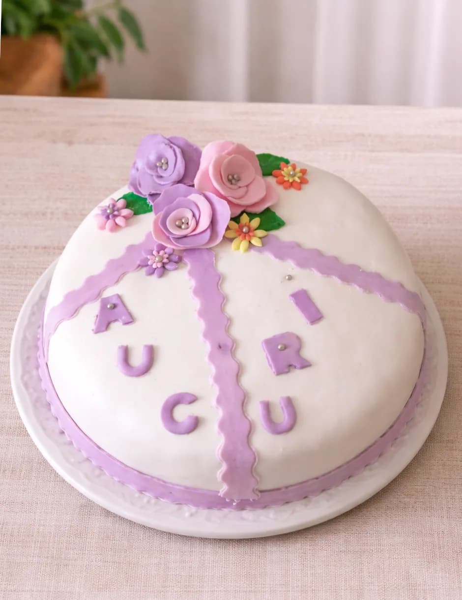 Individuelle Torte mit bunten Blumen